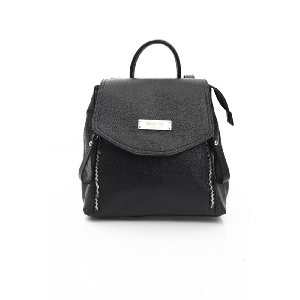 Baldinini Trend Black Leather Women Women's Backpack